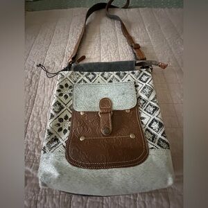 Myra Stylish Brown and Gray Women's Bag